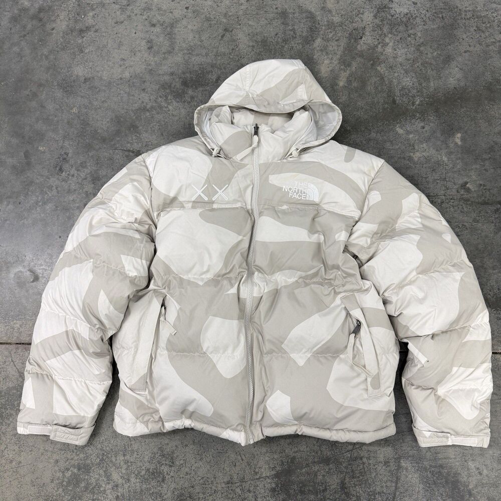 KAWS x The North Face Retro 1996 Nuptse Jacket "Moonlight Ivory" Men's XL